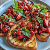 Juicy strawberries meet tangy balsamic glaze atop warm, crispy grilled sourdough.