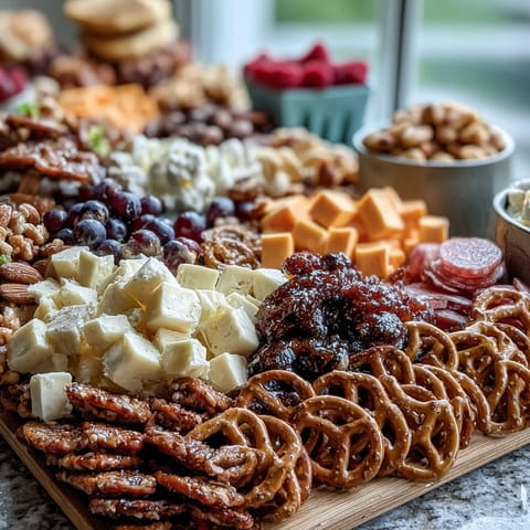 Festive spread of savory meats, cheeses, and sweet treats artfully arranged for a grad party, offering something for every guest to enjoy.