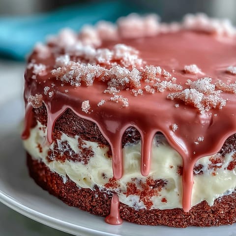 Bridal Shower Rosé Velvet Cake with Gold Drip, featuring pink layers infused with rosé wine and a glamorous edible gold drip decoration.