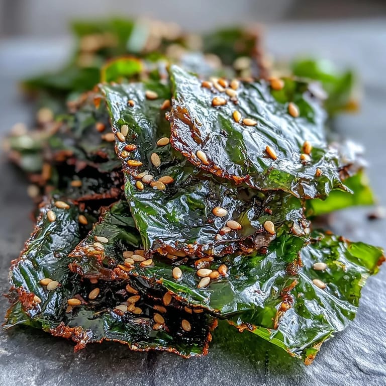 Golden seaweed snack chips, a simple, savory, and satisfying gluten-free treat.