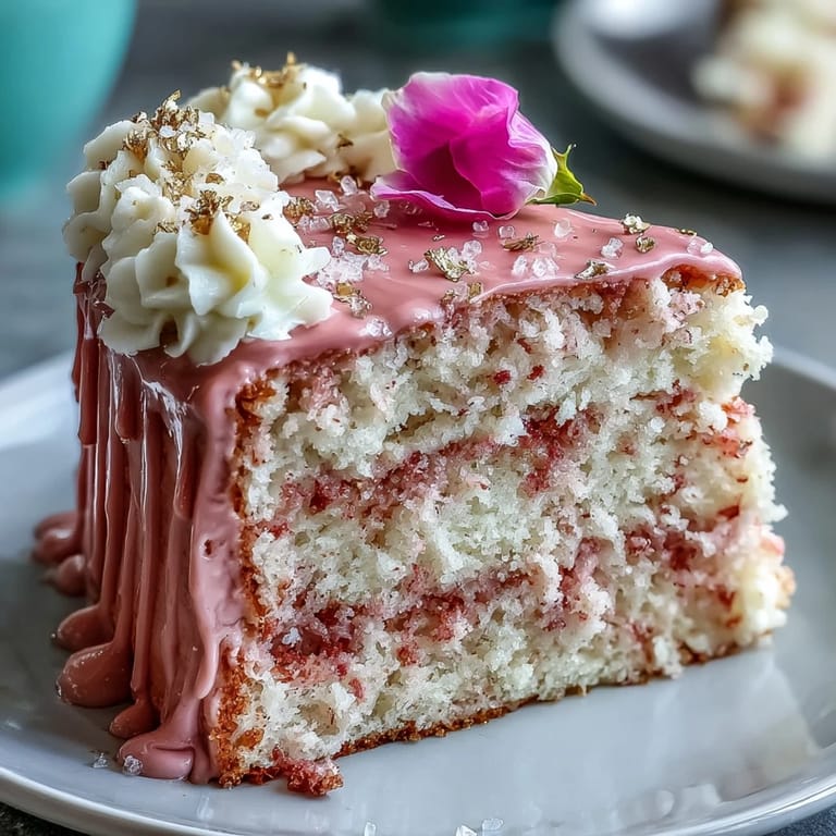 Decadent, layered Bridal Shower Rosé Velvet Cake ready for a festive celebration.