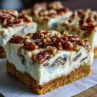 Luscious carrot cake cheesecake bars with creamy layers and a marbled swirl topping, perfect for spring celebrations.