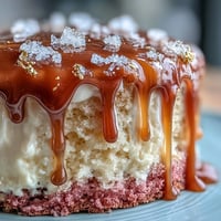 Elegant pink Rosé Velvet Cake with shimmering gold drip perfect for showers.