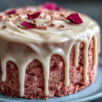 Elegant Bridal Shower Rosé Velvet Cake, crowned with shimmering gold drip.